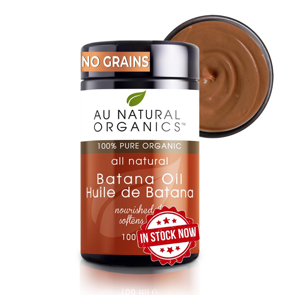 "Au Natural Organics Styling Agent - Raw Batana Oil pro růst vlasů, 100 ml, Nurishes and Repairs Poškozené, Minimalizuje vypadávání vlasů, hydratuje suché, postupně změní bílou na hnědou"