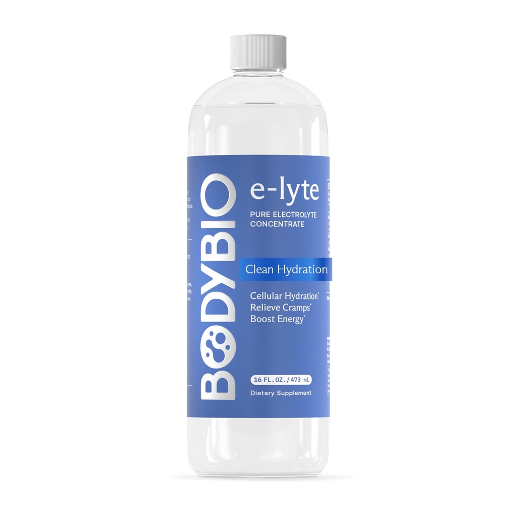 BodyBio e-Lyte - tekutý elektrolyt koncentrát pro čistou hydrataci, energie a křeč Relief - No Sugar, No Umělé Flavors, No Fillers, Keto Friendly