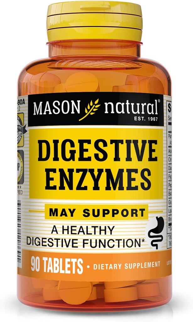 MASON NATURAL Digestivní enzymy s prebiotika a probiotika, podporuje stravitelné zdraví a Gut bilance, 90 tablet