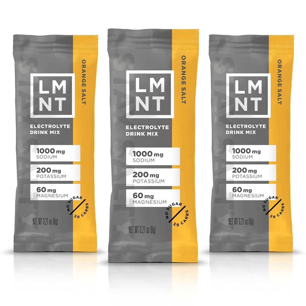 LMNT Keto Electrolyte Powder Packets CLAS124; Paleo Hydration Powder CLAS124; No Sugar, No Icid Ingredients CLAS124; Orange Salt CLAS124; 30 Stick Packs