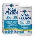 Vital Planet - Vital Flora Probiotika pro muže, 60 miliard CFU, 60 Diverse Strains, 7 Organic Prebiotics, Muži Daily Secure Stabilní Probiotika pro imunitní podporu, Útlum plynu, Digestive Health 60 Kapsle