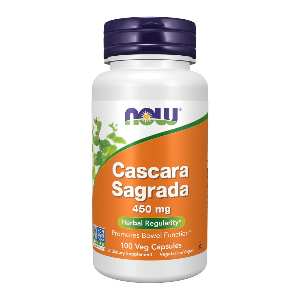 Nyní Potraviny Doplňky, Cascara Sagrada (Rhamnus purshiana) 450 mg, Herbal Regularity *, 100 Veg Kapsle