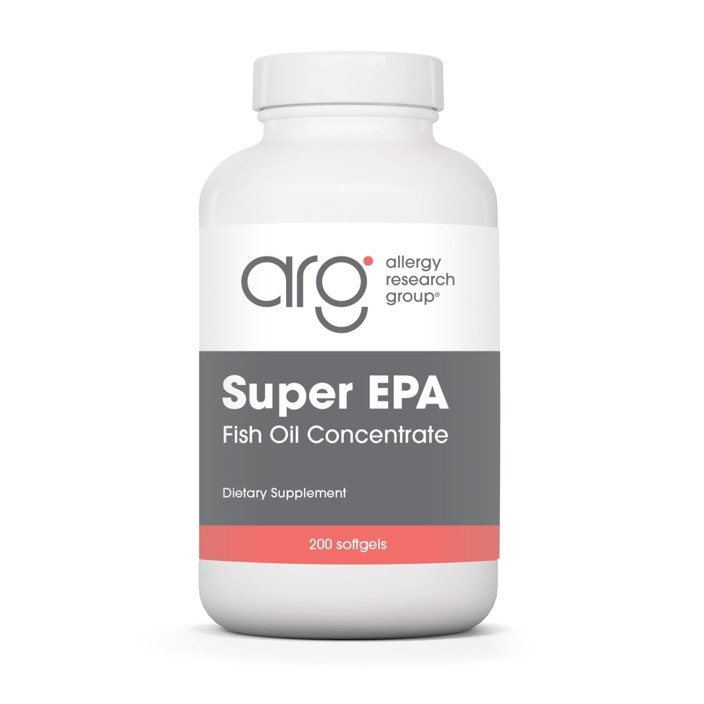 Alergie Research Group Super EPA - Omega 3 dodatek, Rybí olej koncentrát, EPA, DHA, Omega 3 mastné kyseliny, Sustainably- Sourced Anchovies, Softgels - 200 Počet
