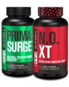 Jacked Factory Testosteron Booster pro muže PRIMASURGE (60 kapslí) & N.O. XT Oxid dusnatý (90 kapslí) pro růst svalů, čerpadla, a energie