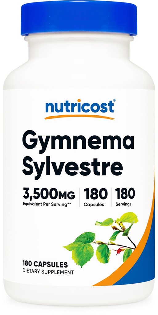 Nutricost Gymnema Sylvestre 3,500mg (20: 1 Extract) od 175mg, 180 Kapsle - Non- GMO, Gluten Free, a Vegetarian Friendly