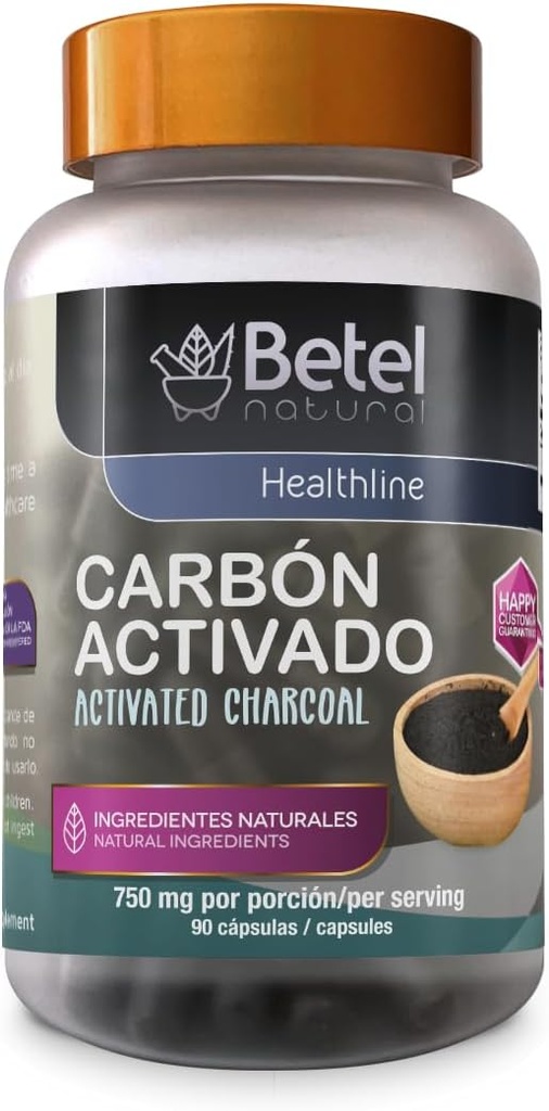 Betel Natural Carbon Activado Capsulas - Aktivované Charcoal 90 Kapsle