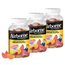 Airborne 750mg vitamin C Imunitní Supplement Gummies pro dospělé, tříděný ovocný příchuť, gluten zdarma Vyrobené míchání s výkonnými antioxidanty Vitamíny A C & E, 63 Gummies (3 balení)