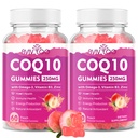 2 balení CoQ10 Gummies 250mg, Plus Omega-3, vitamin B3 & zinek, hořčík - vysoce absorpční koenzym Q10 doplňky pro srdeční zdraví, celulární energie, a antioxidant podpora, 120 Počet