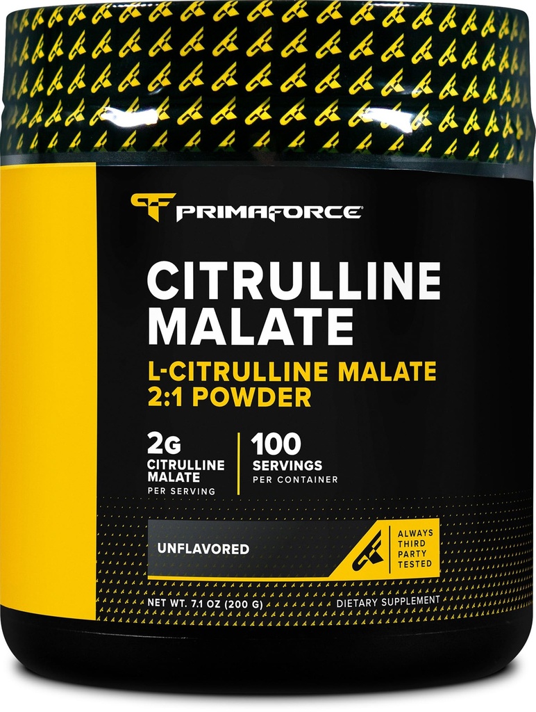 PrimaForce L- Citrulline Malate Powder, Neochucený Pre Workout Dodatek, 200 Grams - Zvyšuje energii, AIDS zotavení, Zvyšuje výkon síly - Vegan, Non- GMO