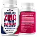 Zinek Quercetin 500 mg s vitaminem D a C Antioxidant imunitní podpora vysoká potence Quercetin Zinek dodatek pro muže a ženy - gluten, Soy, & Dairy Free - 60 Počet (balení po 1)