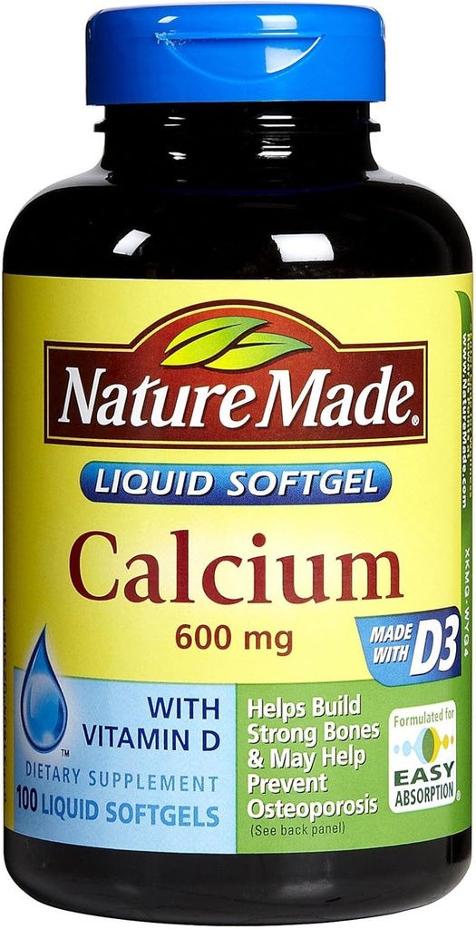 Příroda Vyrobeno vápník 600 mg - 100 Softgels, balení po 4