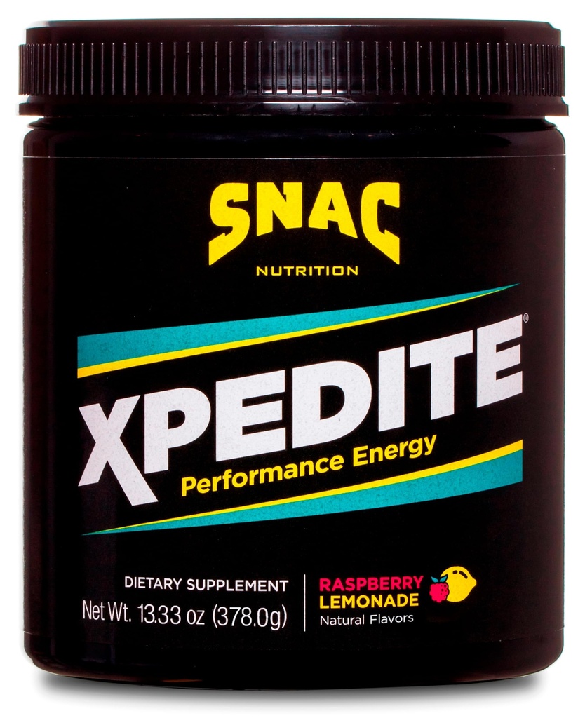 SNAC XPEDITE - Předcvičení Performance Drink Supplement, Promotes Energy and Focus, Nitric Oxide Booster & Termogenní, L- karnitin, Beta Alanin, Malina Lemonade Powder, (24 Služeb)