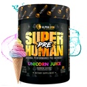 ALPHA LION Superhuman Pre Workout Powder, Beta Alanine, L- Taurin & Tri-Source Caffeine for Setrvalá energie & Focus, Oxid dusičný & Citrulline for Pump (21 Servings, Unicorn Juice)