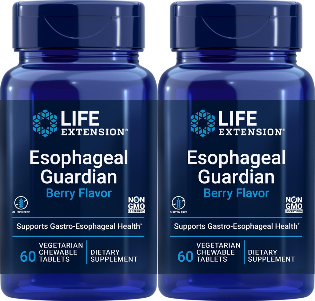 Life Extension Esophageal Guardian, 60 Vegetariánských žvýkací tablety (Balení po 2)