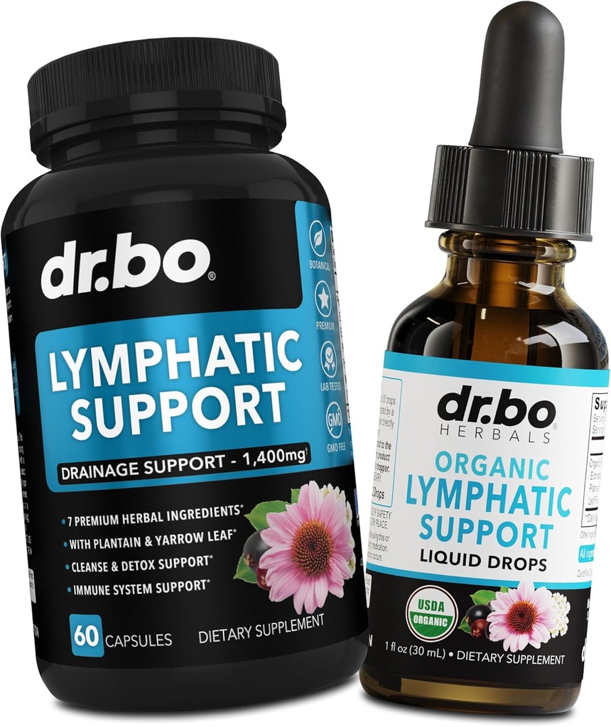 Lymfatické odsávání doplňky Pills & Drops - Organic Lymfatic Support Liquid Drops Cleanse, Lymfatické System Supplement for Nodes Legs & Neck - Lymfatické Node Detox Detox System Draining