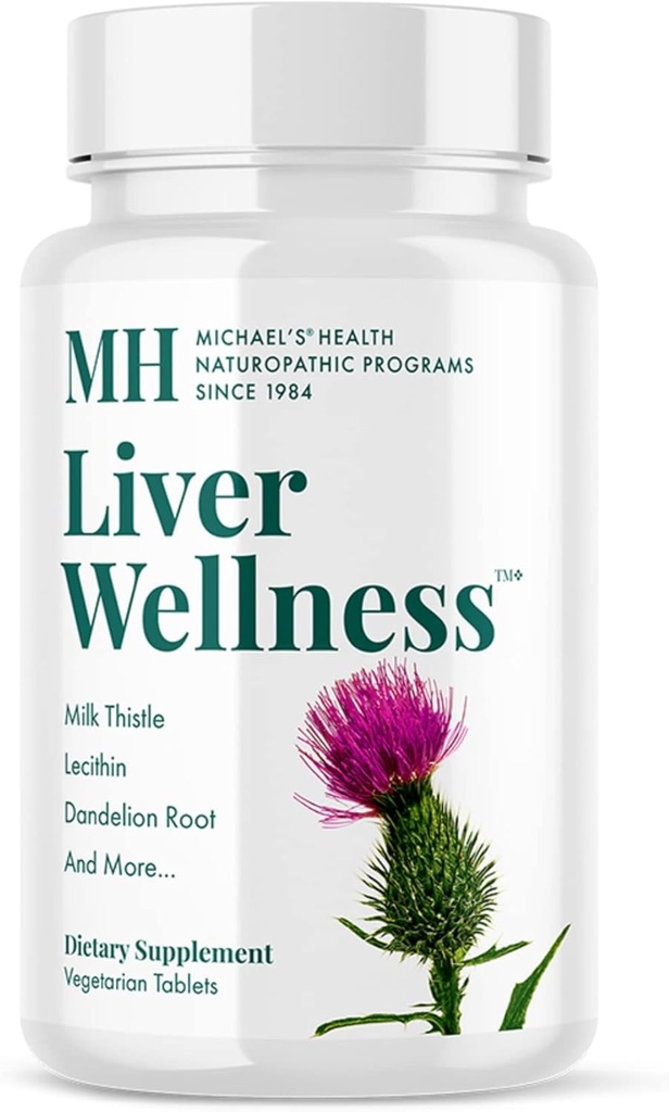 MICHAEL 's Health Naturapatic Programs Játra Wellness - 90 Vegetariánských tablet - Obsahuje živiny pro podporu jater - Kosher - 30 Služeb