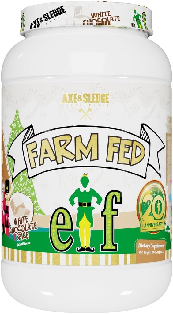 Axe & Sledge Farm Fed 100% syrovátkový protein izolát s trávicími enzymy (ELF White Chocolate Spice - 22G)