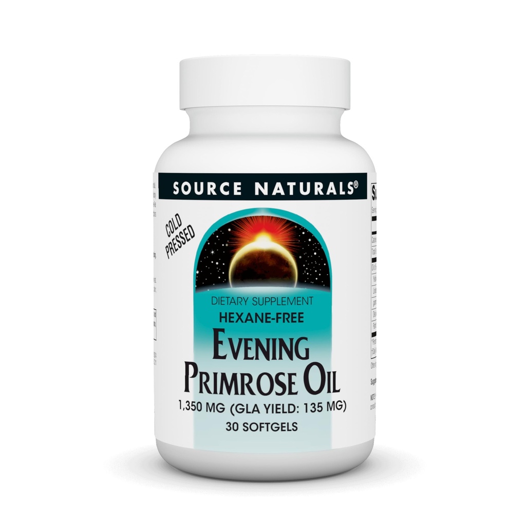 Zdroj Naturals Evening Primrose Oil - Hexane- Free - 1350mg - GLA Yield: 135 mg - Cold- Pressed - 30 Softgels