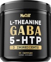 3in1 GABA doplňky 750mg L- Theanine 200mg & 5-HTP (5-hydroxytryptofan) - Ekvivalentní s 1000mg - Podpora zdraví mozku, Koncentrace, Pohodlné mood - 90 Kapsle