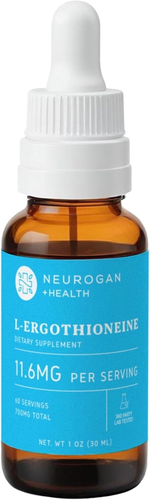 Neurogan L- Ergothioneine Liquid Supplement - 700 MG 60 Servings (1 OZ) - Antioxidant Support, Health Aging & Brain Fuel * - Made in USA