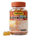 Sakoon výživa 5000 IU vitamin D3 K2 Vitamin dodatek s černým semenným olejem pro kosti, zuby, svaly, a imunitní obranná podpora, Non- GMO a gluten zdarma, 60 Gummy Chewables