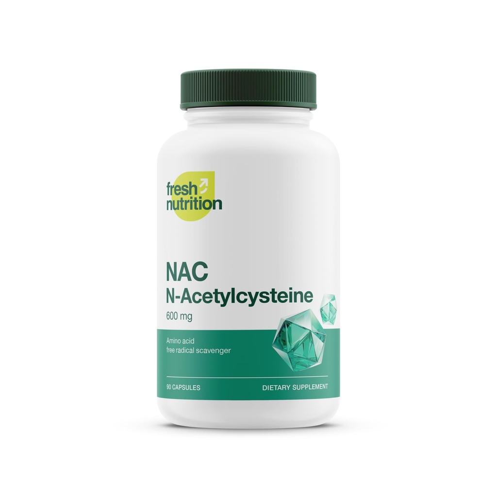 NAC dodatek - N acetyl cystein - vysoké dávkování 600mg - aminokyseliny - Vegan Friendly - čistý NAC prášek - 90 Kapsle
