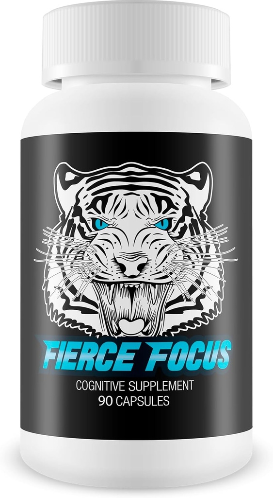 Fierce Focus- Natural Brain Function Support - Paměť, Focus & Clarity Formule -Optimální výkon Přírodní nootropní a kognitivní Supplement - DMAE - 30 Kapsle