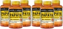 MASON NATURAL Papaya Digitative Enzyme Complex - Zdravá potravní funkce, podporuje absorpci živin, Peach Flavor, 100 žvýkaček (balení po 6)