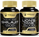 WELLNESS LABSRX Lions Mane Dodatek Kapsle s Shilajit Himalájské Kapsle 124; Bundle
