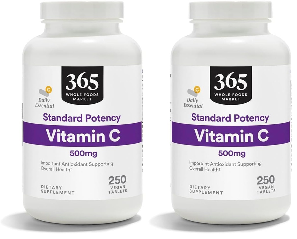 365 podle Whole Foods Market, Vitamin C 500Mg, 250 Tablet (Balení po 2)