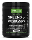 Pescience Green Powder Superfood s přírodním chlorofylem, Reishi & Turkey Tail Mushroom Powders, Freeze- Sušený kapusta, Špenát, Brokolice výhonky, Original Flavor, 30 Servings