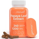 LongLifeNutri Papaya Leaf Extract Supplement 1,200mg per Serving - 240 Vegetariánské kapsle, 4- měsíční dodávky, z Carica Papaya pro denní Wellness, GMP Certified, Made in USA