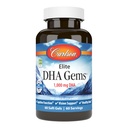 Carlson - Elite DHA Gems, 1000 mg DHA, Wild Catched, Sustainable Sourced, Brain Function & Health Vision, 60 Softgels
