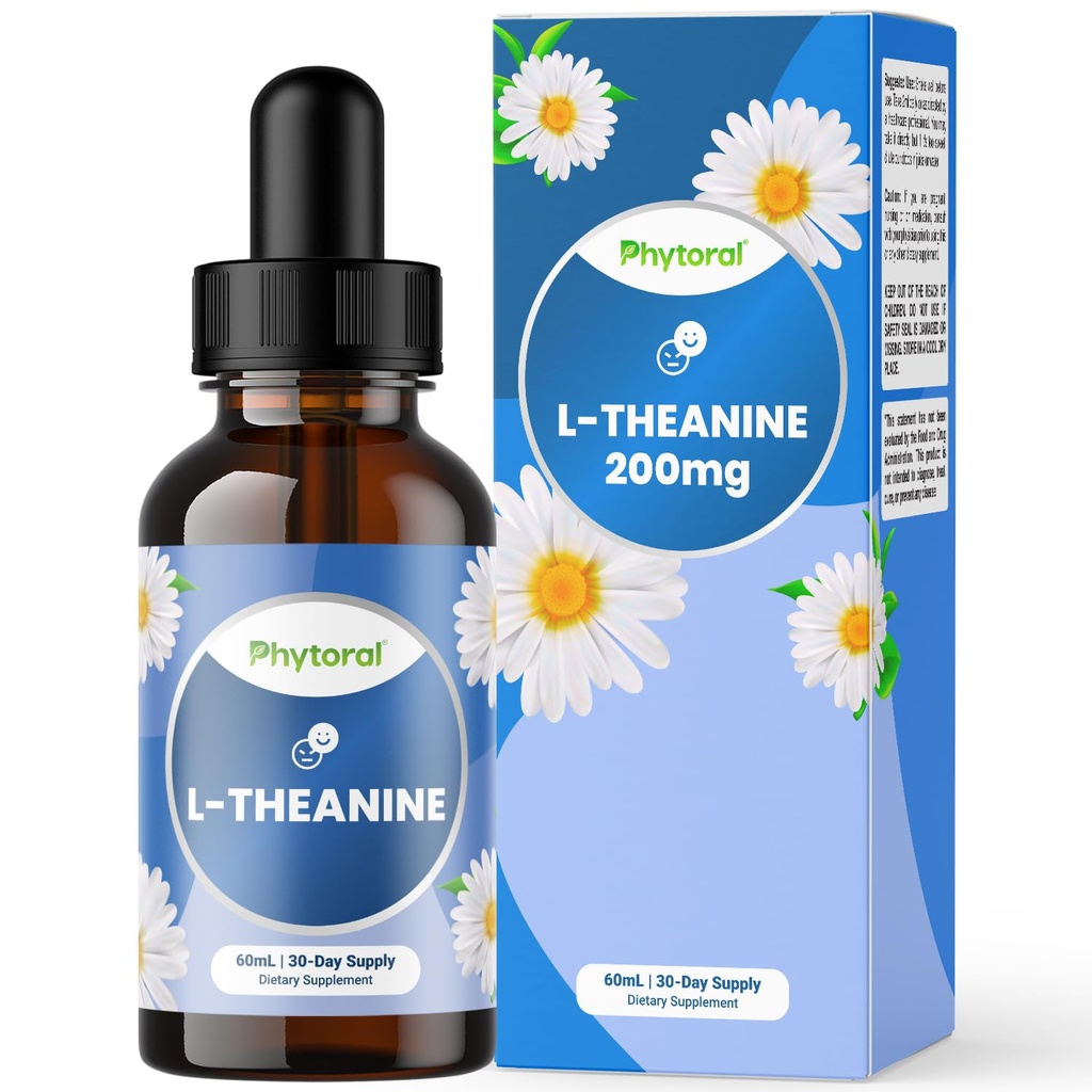 Fyzikální potenciál L- theanine Liquid Drops - vysoká absorpce L- Theanine pro děti a dospělé klidnou a relaxační podporu - Premium Quality Drops Ideální pro děti a dospělé Liquid 30 Serving