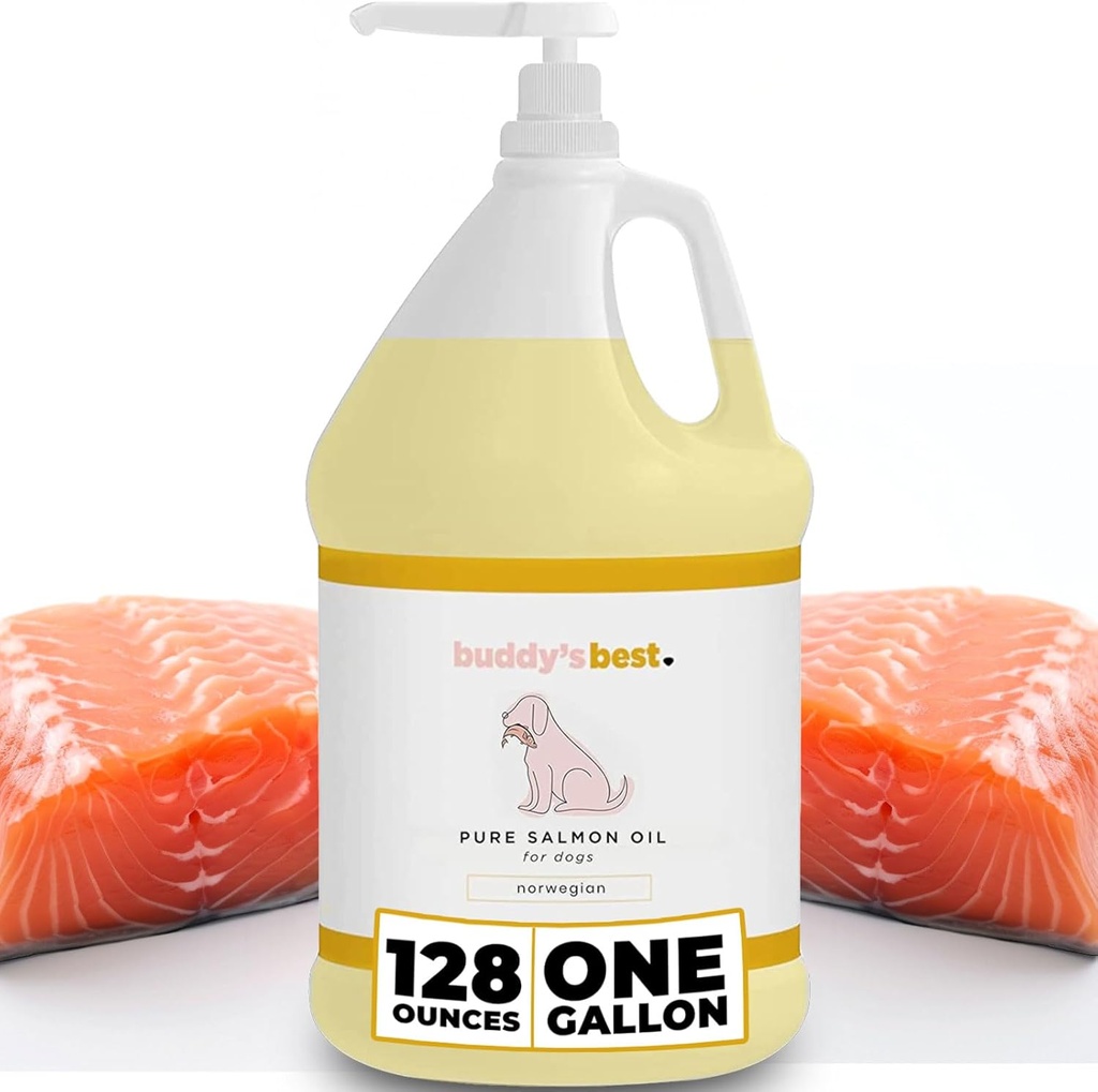 Losos olej pro psy podle Buddy 's Best - 1 Gallon (128oz) 124; 100% norský rybí olej 124; Human- Grade & Odorless C124; Omega 3 dodatek pro Coat & Joints