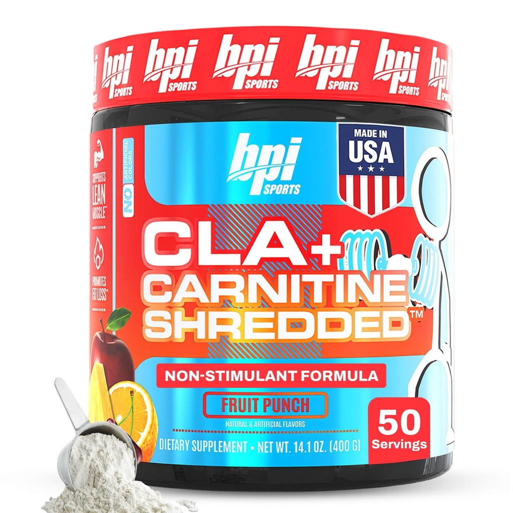 BPI Sports CLA + karnitin skartovány - Převést tukové buňky do energie a podporuje Lean Muscle, Zvýšení metabolismu - Non- stimulant L- karnitin dodatek - Ovocný punč (14.1 oz. / 50 Služeb)