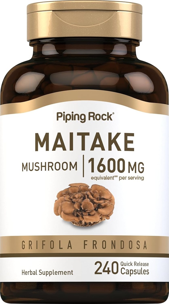Piping Rock Maitake Houba Extract 124; 1600mg duplica124; 240 Kapsle 124; Bylinné doplňky 124; Non- GMO, gluten zdarma