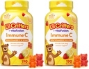L 'il Critters Imunitní C Denní Gummy doplněk vitamin pro děti, pro vitamín C, D a zinek pro imunitní podporu, pomerančové, citronové a třešňové příchutě, 190 gumové (balení po 2)