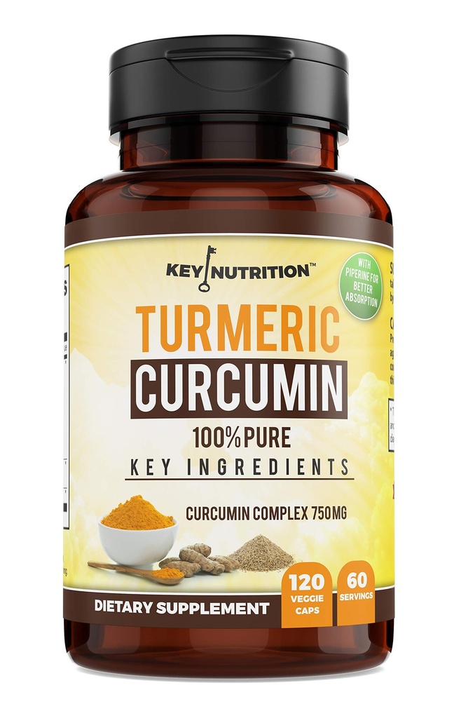 Turmerický kurkumin s piperinovým komplexem, 100% čisté - 120 tobolek