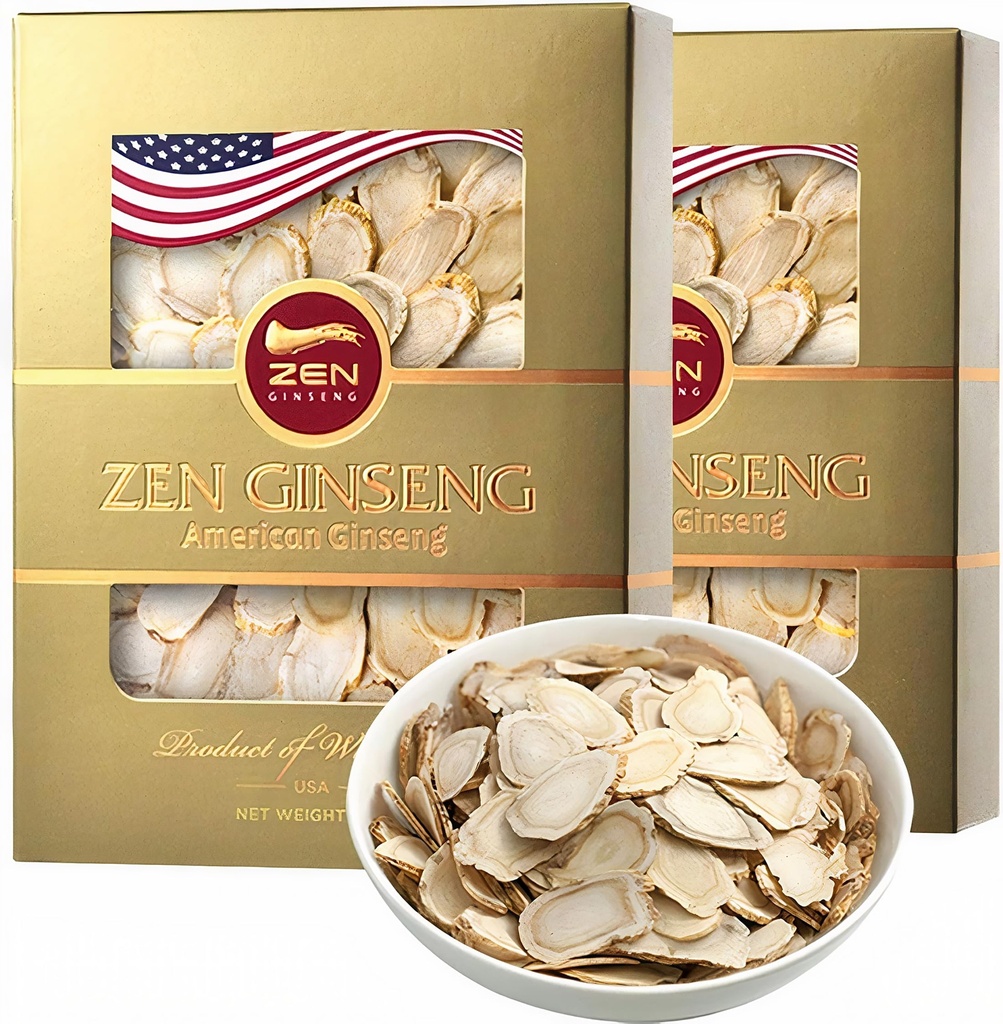 2 Krabice americké Wisconsin ženšen plátky - Zlepšená energie, výkon, a duševní zdraví pro muže a ženy. Celkem 8 Oz.
