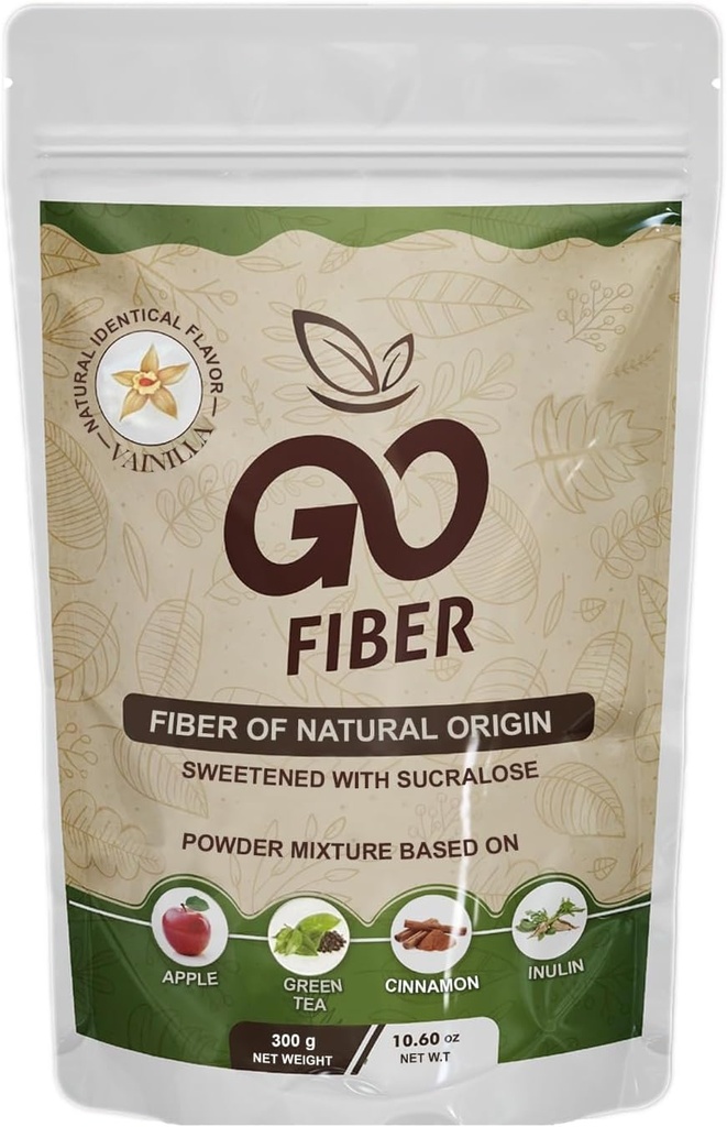 Go Fiber 100% Organic Fiber, Natural Fiber Dodatek, Vanilla, 10.6 oz