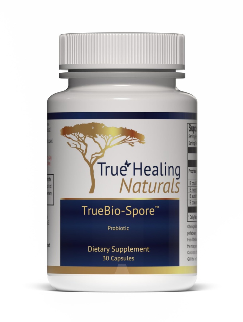 True Healing Naturals - TrueBio-Spore - Probiotický dodatek - Odolný a silný s 50 Miliony CFU Probiotic - 30 Kapsle