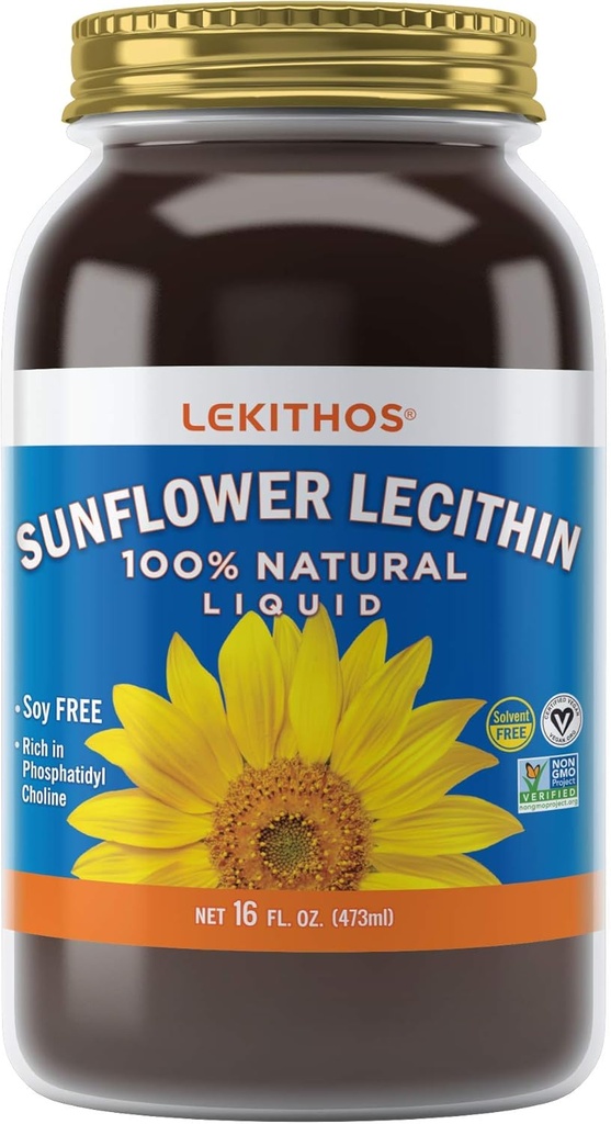 Všechny přírodní slunečnice Lecithin Non GMO Soy zdarma gluten zdarma (16oz)