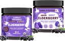 Llama Naturals Real Fruit Sambucus Elderberry Gummies for Kids & Dospělí 124; No Add Sugar Cane, Vegan, Organic Imunitary Support C124; Zinek a přírodní vitamin C C124; Plant- based, Žvýkací gumy pro celý Fa