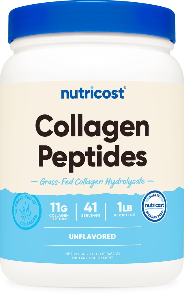 Nutricost Collagen Peptides Powder 1LB (454 G) - Bovinní kolagen Hydrolyzát (bez příchutí)