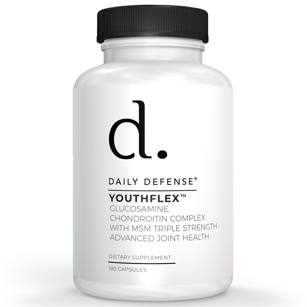 Glukosamin se společným doplňkem Chondroitin & MSM - Společná podpora pro mobilitu a flexibilitu mužů a žen - 180 Kapsle, Youthflex Glucosamine Complex, Made in USA