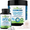 ForestLeaf kolagen doplňky Bundle - 2- in-1 Hydrolyzované kolagen Peptidy prášek a kolagen pilulky - Tráva Fed hovězí kolagen pro ženy a kolagen pro muže