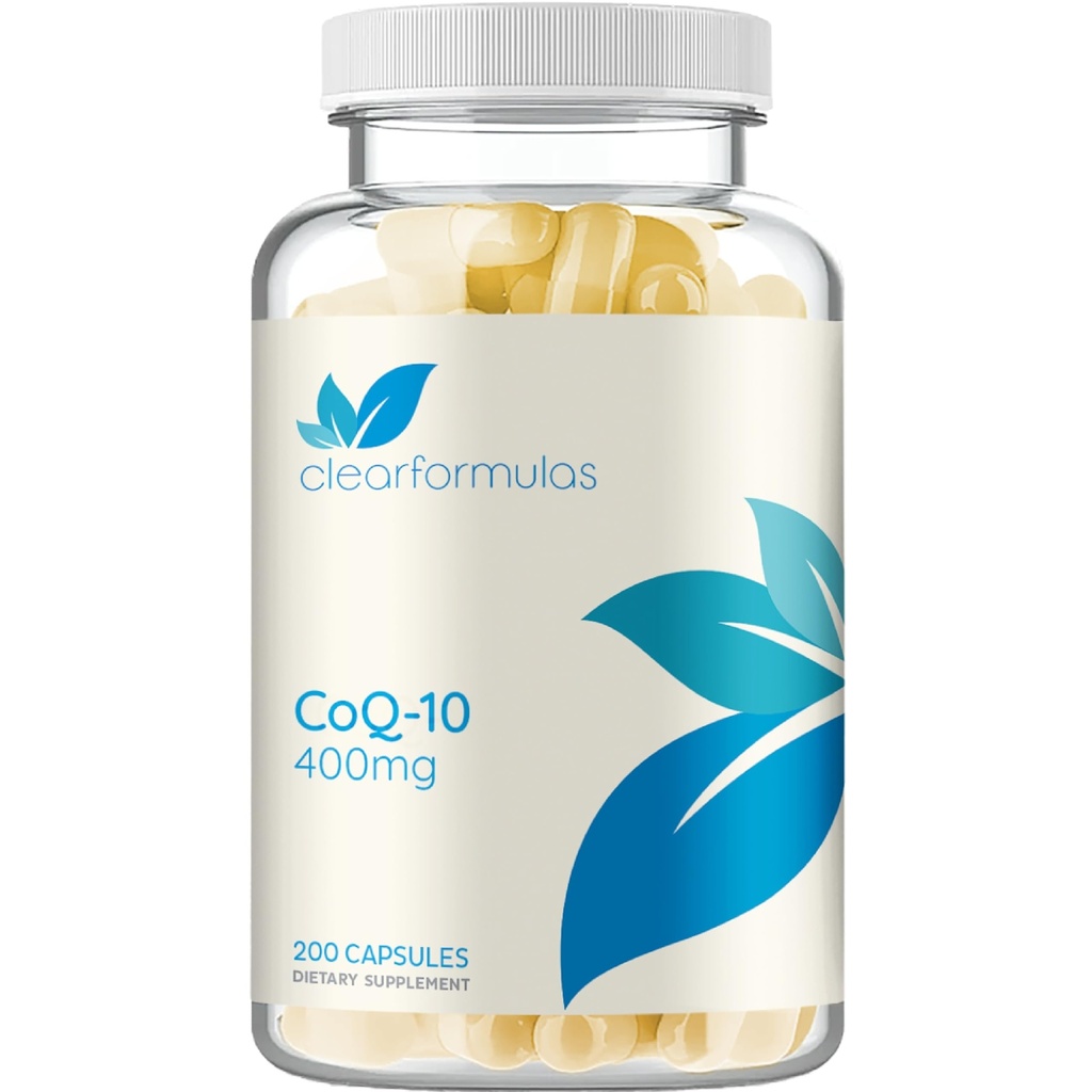 Rychlá absorpce CoQ10 400mg Kapsle - Coenzym Q10 400mg Potenciální antioxidant pro srdeční energii a podporu stárnutí - Vysoká stabilita CoQ10 Ubiquinon Kapsle - Vyrobeno v cGMP US Lab (200 Služeb)