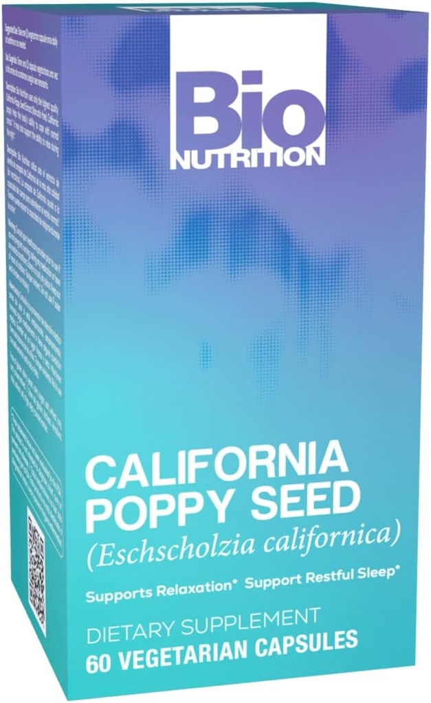 Bio Nutrition California Poppy Bylinný dodatek 60 Vegetariánské Kapsle 124; Přírodní relaxace & Stress Relief 124; Podporuje klid spánek & nálady