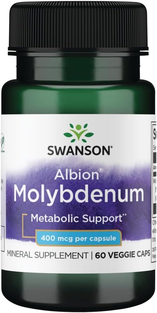Swanson Albion Chelated Molybdenum 400 mcg 60 Veg Kapsle